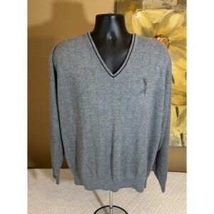 Vintage 80s Carmel Golf Embroidered Grey Sweater USA Made Men’s Large